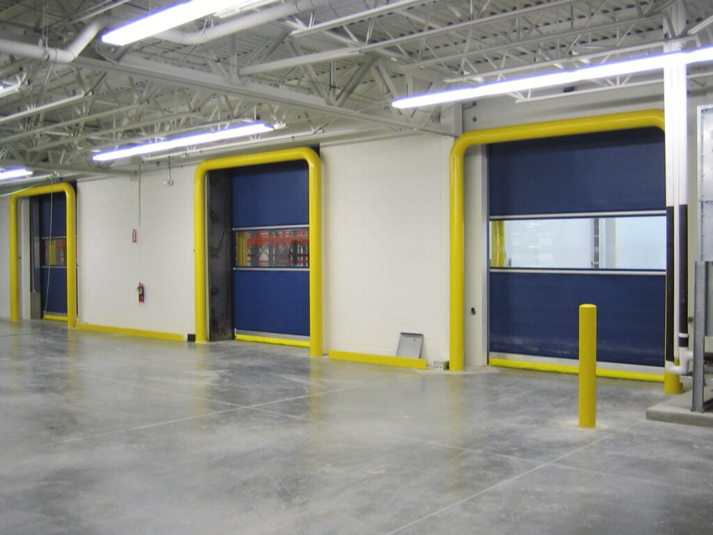 flexible cooler doors at cheese processing plant